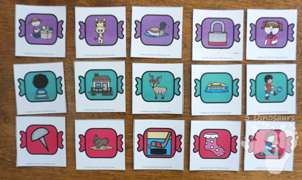 Hands-On Fun With Candy Themed CVCC -CK Word Sorting - 15 cards and 5 sorting mats with matching worksheet - 3Dinosaurs.com #freeprintable #cvcc #endingblends #learningtoread