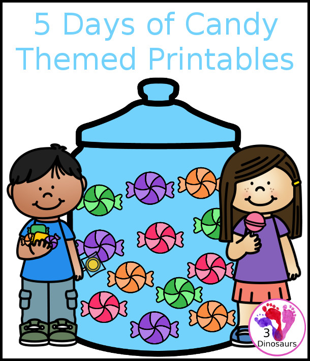 5 Days of the Candy Themed Printables - 3Dinosaurs.com