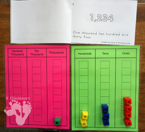 Free Place Value Mats & Cards - charts and cards for place value from ones to billions with tenths, hundredths and thousandths for decimals - 3Dinosaurs.com #freeprintable #handsonmath #mathprintables #firstgrade #secondgrade #thirdgrade #fourthgrade