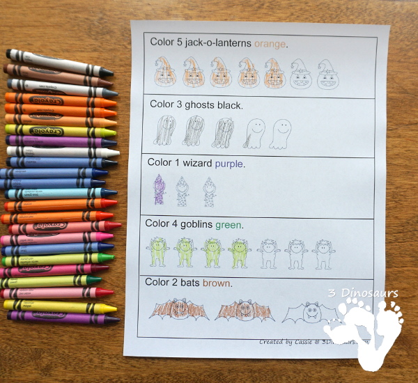 Free Halloween Pack For Tot, Preschool, PreK & Kindergarten - fun printables with a mix of activities with cards, puzzles, hands-on activities and more with a fun Halloween theme that can be used with the book There was an Old Lady who Swallowed a Bat Over 110 pages - 3Dinosaurs.com