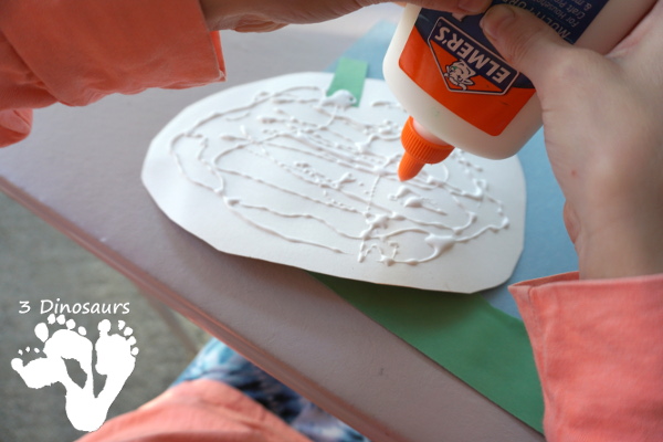 Watercolor Process Art Jack-O-Lantern - a fun Halloween painting activity to do with kids. It is great for kids that love to be creative and do things their own way - 3Dinosaurs.com