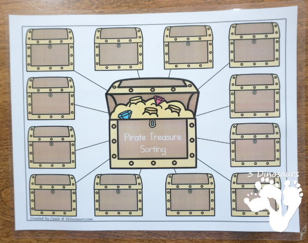 Free Pirate Treasure Division Sorting Task Cards - 2 sets of cards with a recording sheet and sorting mat for hands-on learning - 3Dinosaurs.com #printablesforkids  #freeprintable #3dinosaurs #piratesforkids #division #magictreehouse