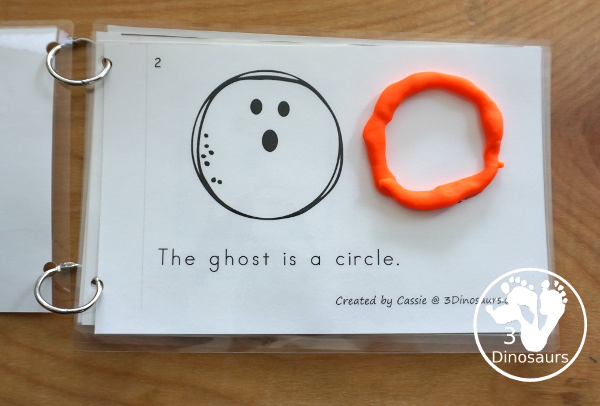 FREE Ghost Shapes Easy Reader Book & Clip cards - 9 fun shapes for kids to read, trace and clip with a fun Halloween theme - 3Dinosaurs.com