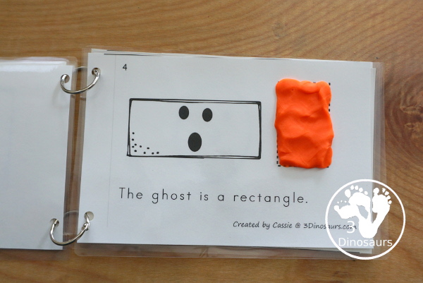 FREE Ghost Shapes Easy Reader Book & Clip cards - 9 fun shapes for kids to read, trace and clip with a fun Halloween theme - 3Dinosaurs.com