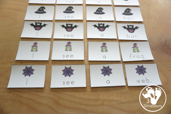 FREE Halloween Easy Reader Book: Short Vowels Words - simple sight word and short vowel words with Halloween themes with sound it out cards and pocket chart sentences - 3Dinosaurs.com