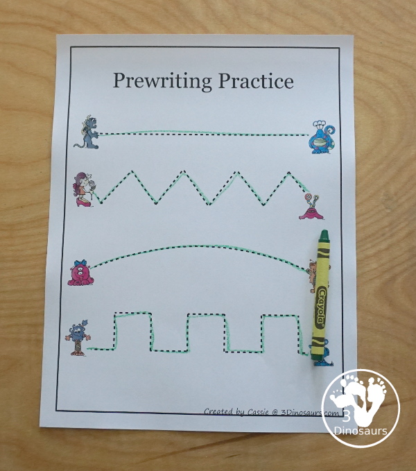 Free Monster Pack - fun monster printables that have preK to kindergarten age printables for kids to do with puzzles, matching, no-prep pages and more - 3Dinosaurs.com