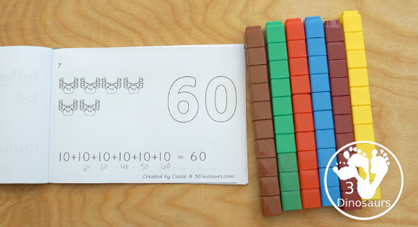 FREE Monsters Skip Counting by 10 Easy Reader Book - a simple easy reader book that helps with skip counting by 10s with fun monster and candy - 3Dinosaurs.com