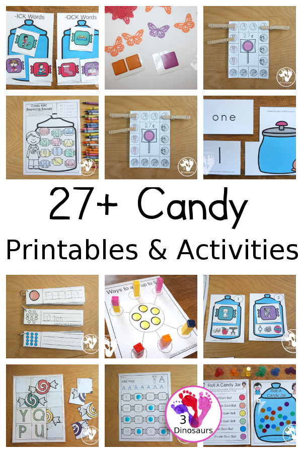Candy Activities & Printables on 3Dinosaurs.com