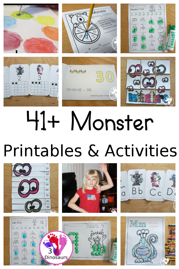 Monster Activities & Printables on 3Dinosaurs.com