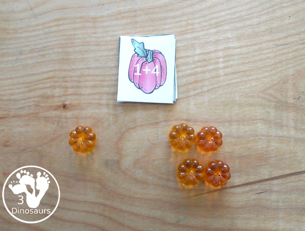 Free Pumpkin Addition Sorting - You have three numbers to sort pumpkins to with addition for 5, 6, and 7. - 3Dinosaurs.com