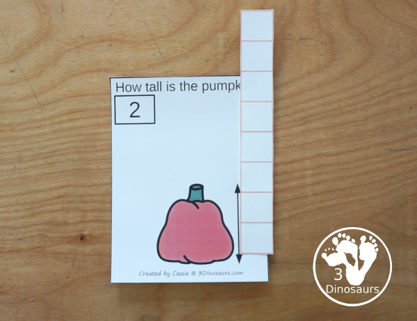 Free Measure the Pumpkin Printable - with 6 fun pumpkins to measure and recording sheet - 3Dinosaurs.com
