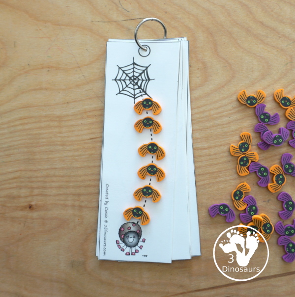 Free Spider Prewriting Tracing Strips - Easy Fine Motor Printable - 8 prewriting strips for kids to trace and work on fine motor skills - 3Dinosaurs.com