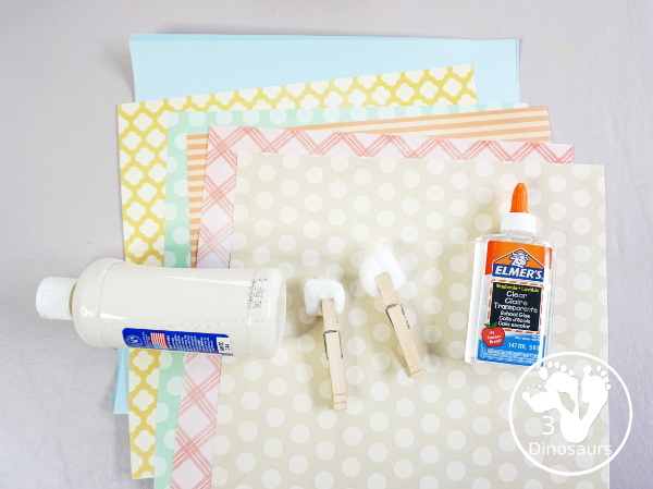 Torn Paper Fall Mountains - An easy fall craft that kids can make and be creative with using scrapbook paper. - 3Dinosaurs.com