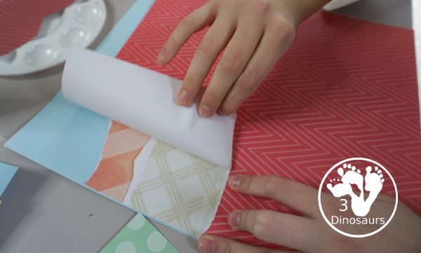 Torn Paper Fall Mountains - An easy fall craft that kids can make and be creative with using scrapbook paper. - 3Dinosaurs.com