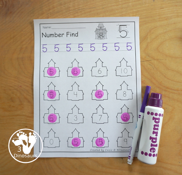 Halloween Number Find - easy to use no-prep printable numbers 0 to 20 $ - 3Dinosaurs.com