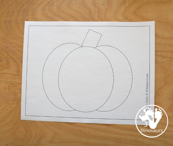 Free Pumpkin Fine Motor Printable - with pumpkin tracing, pumpkin mat, pumpkin playdough mats, pumpkin dot marker - with different options for the pumpkins - 3Dinosaurs.com