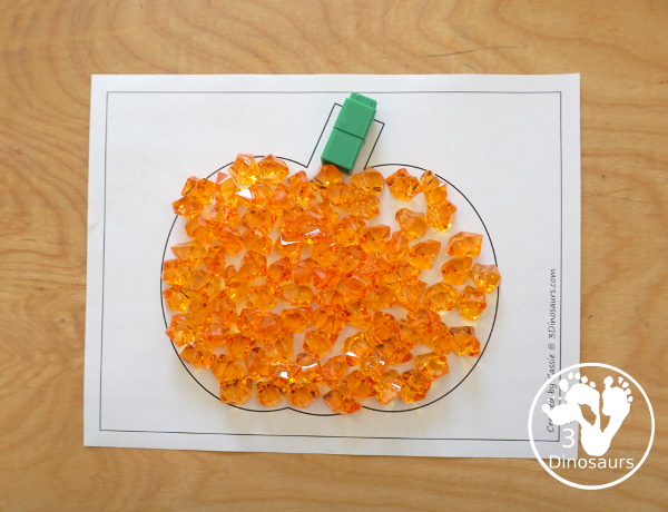 Free Pumpkin Fine Motor Printable - with pumpkin tracing, pumpkin mat, pumpkin playdough mats, pumpkin dot marker - with different options for the pumpkins - 3Dinosaurs.com