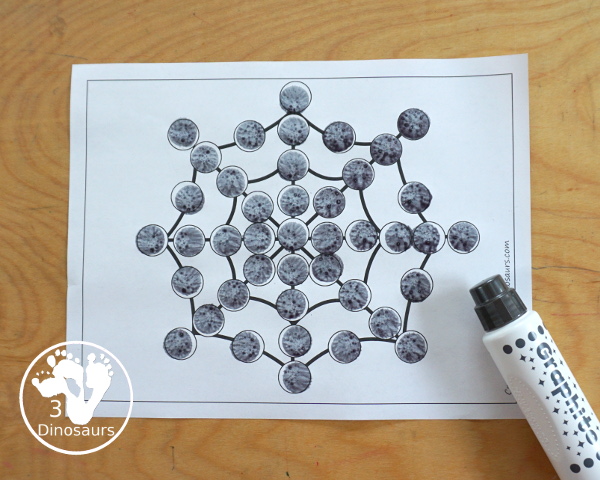 Free Spider Fine Motor Printable - with spider web tracing, spider web mat, spider web q-tip mats, spider web dot marker - with different options for the spider web - 3Dinosaurs.com