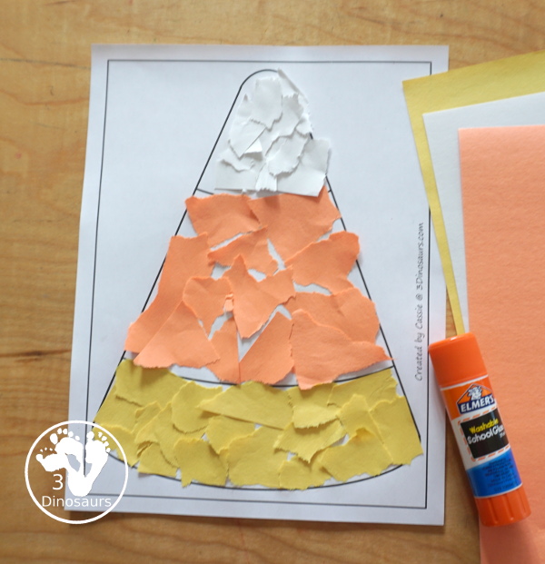 Free Candy Corn Fine Motor Mat Printables - You have candy corn printables, a candy corn tracing printable, and a candy corn dot marker printable.- 3Dinosaurs.com