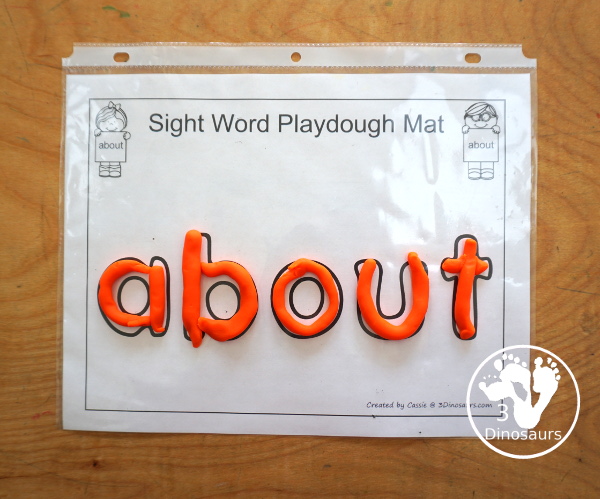 Free Romping & Roaring Third Grade Sight Words Packs Set 1: About, Better, Bring, Carry - 6 pages of activities for each third Grade sight words: about, better, bring and carry. These are great for easy to use learning centers - 3Dinosaurs.com