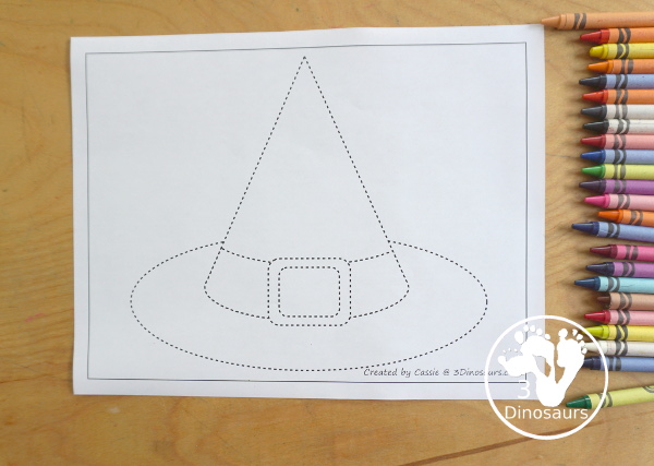 Witch Hat Fine Motor Mat Printables - You have a witch hat template printable, a witch hat tracing printable, and a witch hat  dot marker printable 3Dinosaurs.com