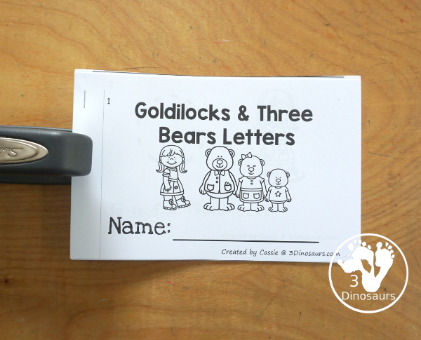 Free Goldilocks and the Three Bears ABC Easy Reader Book a fun 8 page book with different letters to trace for main themes for the story - 3Dinosaurs.com