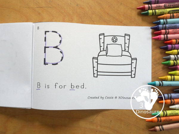 Free Goldilocks and the Three Bears ABC Easy Reader Book a fun 8 page book with different letters to trace for main themes for the story - 3Dinosaurs.com