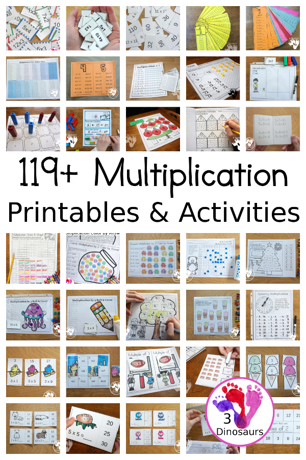 Multiplication Activities & Printables - 3Dinosaurs.com
