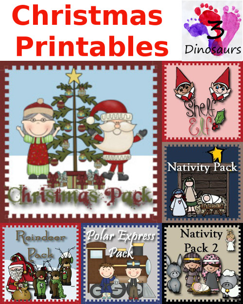 Round up of Christmas Printables from 3 Dinosaurs