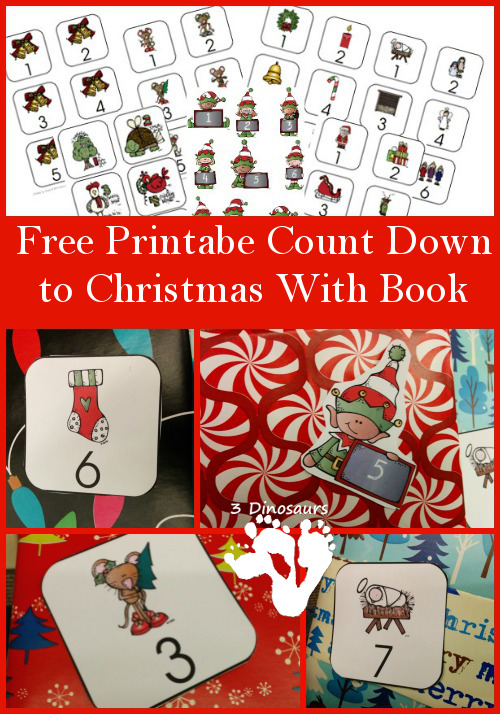 Count Down to Christmas with Books with Free Printable- 3Dinosaurs.com