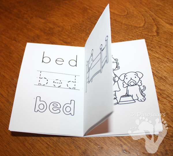 Free CVC Word Family Small Books: Short E:  -ed, -en, -et - 3Dinosaurs.com