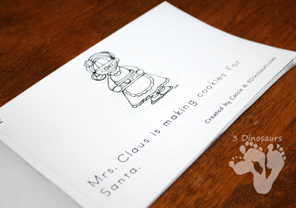 Free Fun Easy Reader Book: Christmas Cookies for Santa - 8 page book with sight words she, will, make - 3Dinosaurs.com