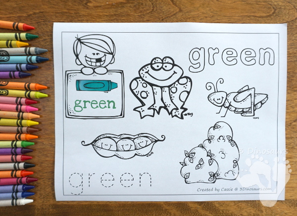 Free Color Coloring Pages - 11 color coloring pages in an easy no-prep format - 3Dinosaurs.com