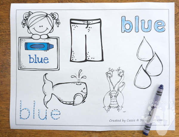 Free Color Coloring Pages - 11 color coloring pages in an easy no-prep format - 3Dinosaurs.com