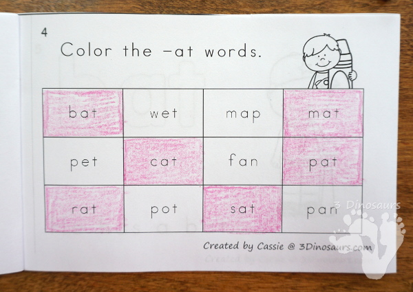 CVC Interactive Word Books with 23+ word endings in an interactive easy reader book, no-prep worksheets and reader strips $ - 3Dinosaurs.com