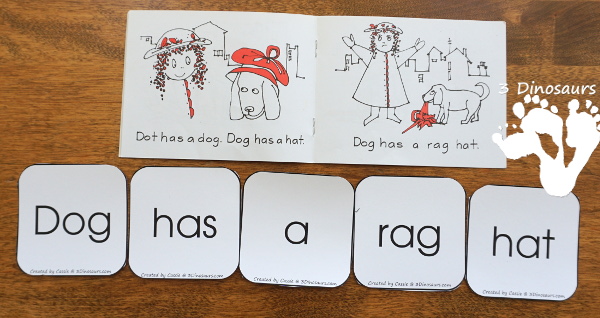 Early Reading Printables BOB Books Printables: Set 1 Book 3 Dot - with 5 fun activities for kids to use with books working on CVC and first sight words - 3Dinosaurs.com