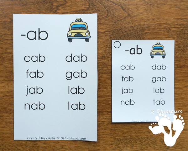 CVC Word Family Cards & Ladders St - with 33 word families for kids to learn with. 2 cards per page and up to 10 words per card  and cards in two sizes with matching word building ladders - 3Dinosaurs.com