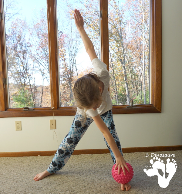 Easy To Do Gross Motor Ball Movements - 4 fun movements that get kids moving while using a ball - 3Dinosaurs.com