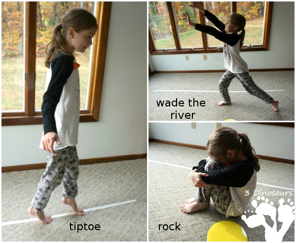 Free Ninja Themed Gross Motor with Ninja at Night - 6 fun movements for kids to get active and have fun with a few ideas from the book - 3Dinosaurs.com