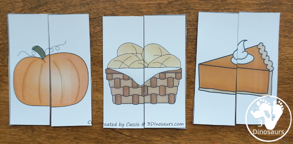 Free Thanksgiving Pack for Tot, Preschool, Kindergarten, First Grade - over 120 pages for the main pack and 29 pages in the Tot-Preschool Pack with a mix of hands-on and no-prep activities - 3Dinosaurs.com