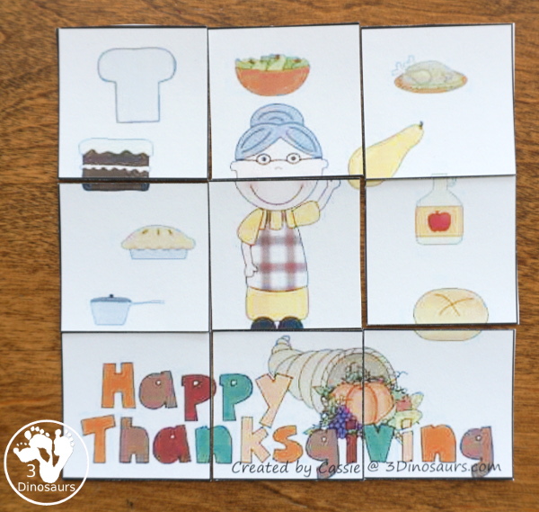 Free Thanksgiving Pack for Tot, Preschool, Kindergarten, First Grade - over 120 pages for the main pack and 29 pages in the Tot-Preschool Pack with a mix of hands-on and no-prep activities - 3Dinosaurs.com