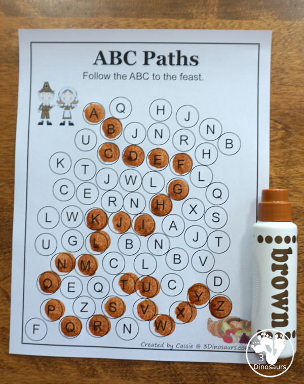 Free Thanksgiving Pack for Tot, Preschool, Kindergarten, First Grade - over 120 pages for the main pack and 29 pages in the Tot-Preschool Pack with a mix of hands-on and no-prep activities - 3Dinosaurs.com