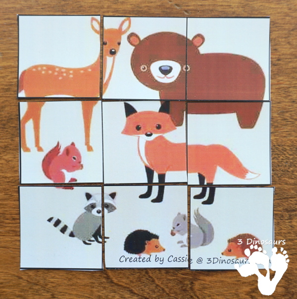 Free Woodland Pack Tot, Preschool, PreK & Kindergarten - a mix of hands-on activities and no-prep printables to explore animals from the woodlands or forest. These are fun activities to use with a mix of ages - 3Dinosaurs.com