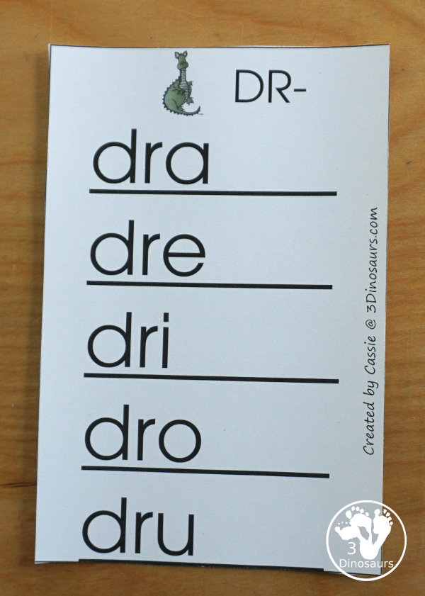 Free Blend Word Ladders: Beginning Sounds consonant blends: bl, br, cl, cr, dr, fl, fr, gl, gr, pl, pr, sc, sk, sl, sm, sn, sp, st, sw, & tr - 3Dinosaurs.com