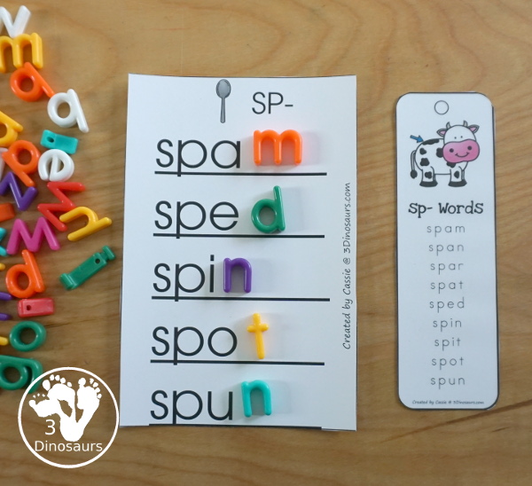 Free Blend Word Ladders: Beginning Sounds consonant blends: bl, br, cl, cr, dr, fl, fr, gl, gr, pl, pr, sc, sk, sl, sm, sn, sp, st, sw, & tr - 3Dinosaurs.com