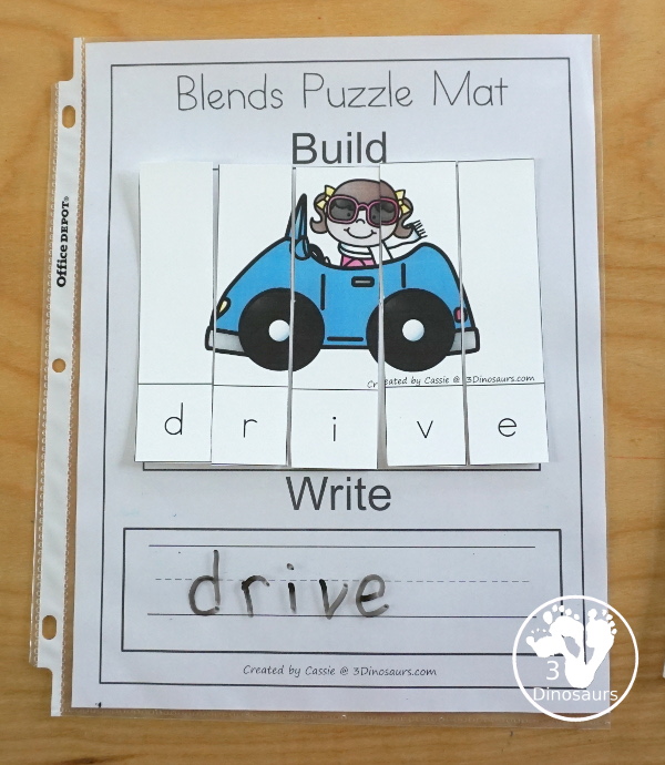 Blends Puzzles Selling set: consonant blends puzzles for kids to learn all the beginning blends with six puzzles for each beginning blend - 3Dinosaurs.com