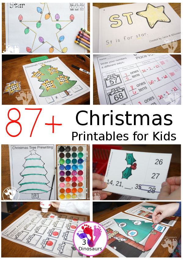 Christmas Printables - 3Dinosaurs.com