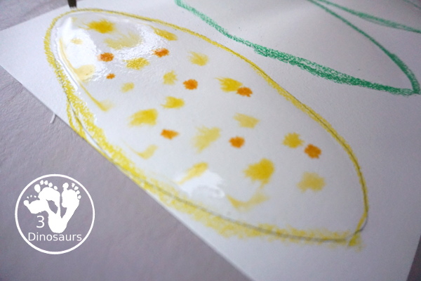 Watercolor Process Art Corn - a fun activity to make corn for a Thanksgiving or harvest celebration - 3Dinosaurs.com