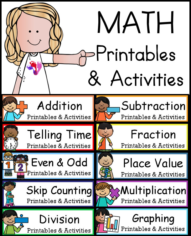 Math Printables & Activities - a quick selection of all math printables on 3 Dinosaurs - 3Dinosaurs.com