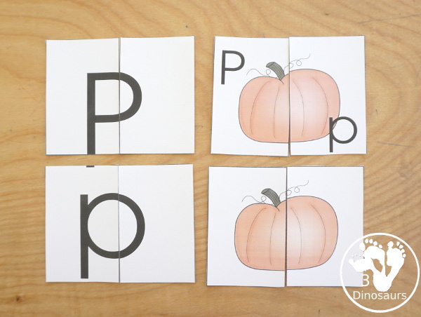 Romping & Roaring P Pack: Letter P is for Pumpkin  - a letter P pack that has prewriting, finding letters, tracing letters, coloring pages, shapes, puzzles and more - 3Dinosaurs.com